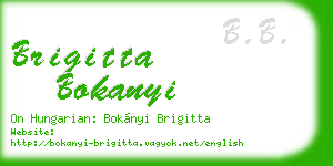 brigitta bokanyi business card